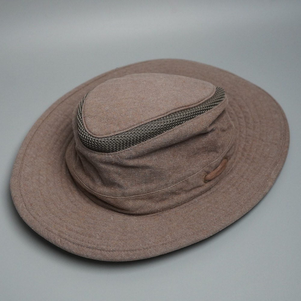 Tilley Mash-Up Hat Brown Hemp Cotton Blend Sun Bucket Airflo 7 5/8 61cm
